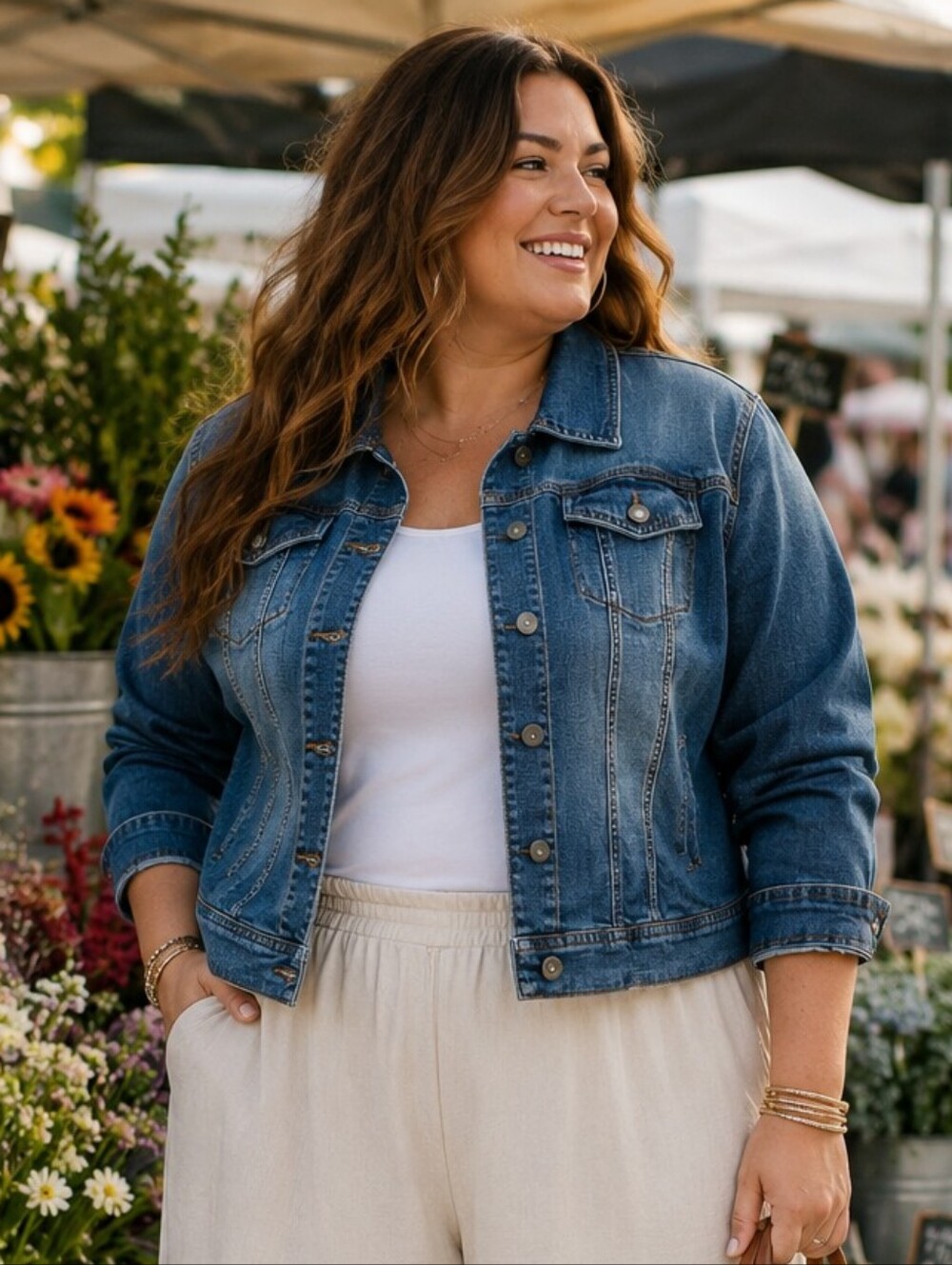 Alexander Jordan Plus Size 2x: Classic Medium Wash Denim Jacket